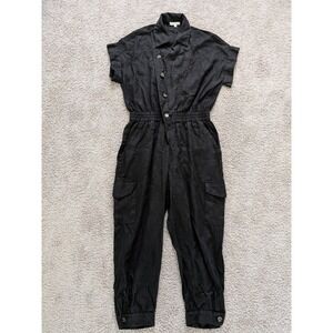 Alex Mill Linen Jumpsuit Women's Large Short-Sleeve Utility Expedition Pockets